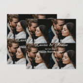 Glückwunsch zum Jubiläum Fotocollage Name Datum ei Dankeskarte (Vorne/Hinten)