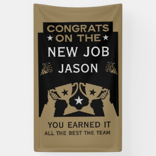 Glückwunsch zum neuen Job in Gold Banner