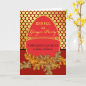 Glückwunsch zum Red Egg und Ginger Party von Baby Karte (Gelbe Blume)
