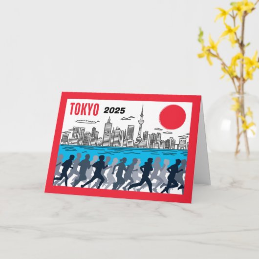 Glückwunsch zum Rennen in Tokio Karte (Gelbe Blume)