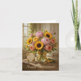 Glückwunsch zum Ruhestand Sonnenblumenstrauß Dankeskarte