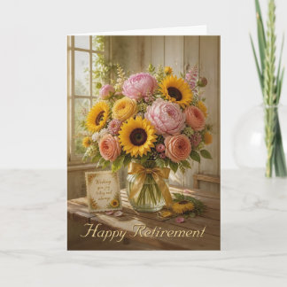 Glückwunsch zum Ruhestand Sonnenblumenstrauß Dankeskarte