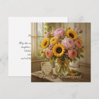 Glückwunsch zum Ruhestand Sonnenblumenstrauß Mitteilungskarte