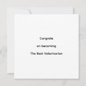 Glückwunsch zum Schließ des besten Tierarztes Karte (Rückseite)