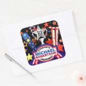 Glückwunsch zum Wahlsieger Quadratischer Aufkleber (Umschlag)