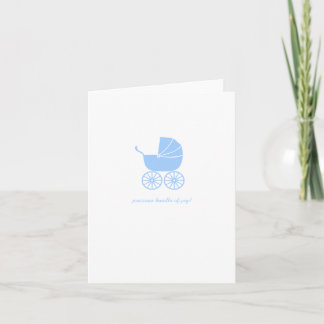 Glückwunsch zur Babyparty Karte Blaue Kinderwagen