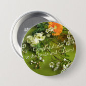 Glückwunsch zur Braut und zum Bräutigam Button (Vorne & Hinten)