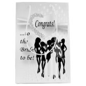 Glückwunsch zur Braut zu sein - Weiß Mittlere Geschenktüte (Vorderseite)