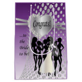 Glückwunsch zur Braut, zum lila zu sein - Mittlere Geschenktüte (Rückseite)