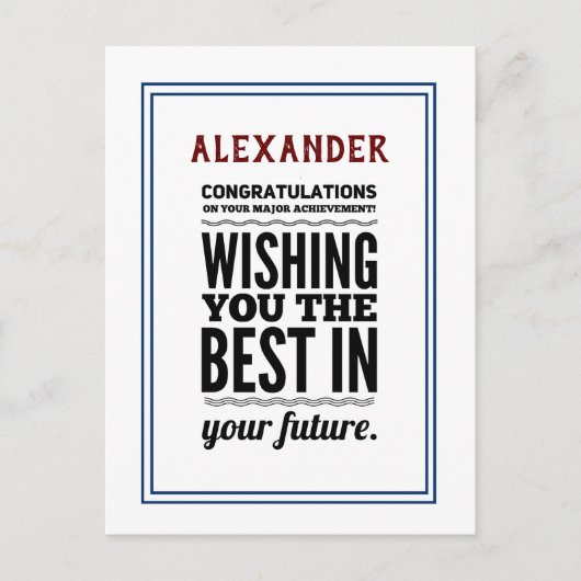 Glückwunsch zur Errungenschaft Postkarte (Vorderseite)