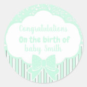 Glückwunsch zur Geburt Runder Aufkleber (Vorderseite)