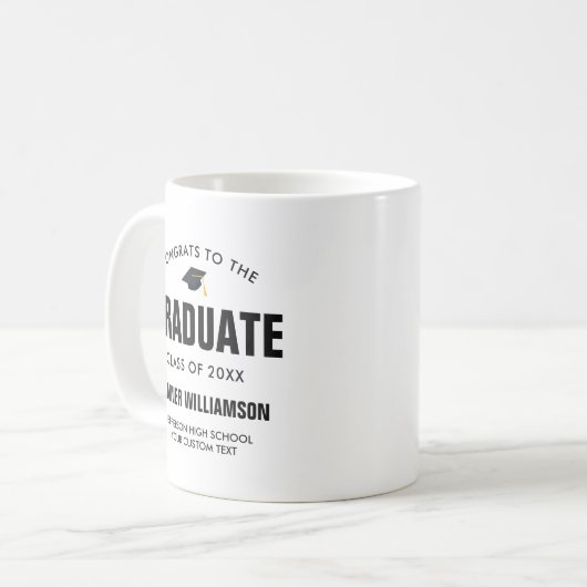 Glückwunsch zur Graduate-Klasse von 20XX Custom Kaffeetasse (Vorderseite Links)