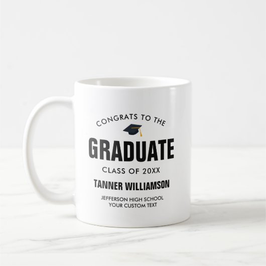 Glückwunsch zur Graduate-Klasse von 20XX Custom Kaffeetasse (Links)