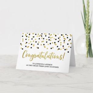 Glückwunsch zur Hochzeit Gold Schwarz Karte