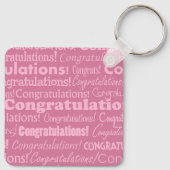 Glückwunsch zur Hochzeit in rosa Schlüsselanhänger (Rückseite)