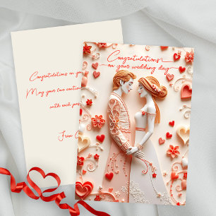 Glückwunsch zur Hochzeit von Papier-Schneise Karte