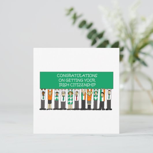 Glückwunsch zur irischen Staatsbürgerschaft Karte (Stehend Vorderseite)