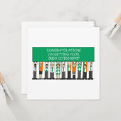 Glückwunsch zur irischen Staatsbürgerschaft Karte (Vorderseite/Rückseite Beispiel)