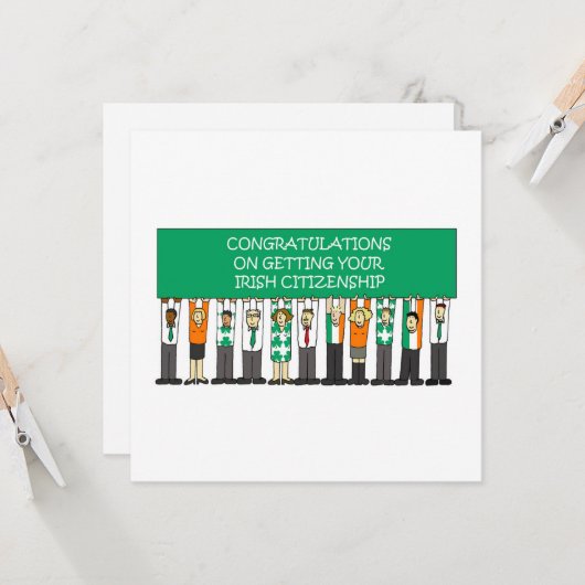 Glückwunsch zur irischen Staatsbürgerschaft Karte (Vorderseite/Rückseite Beispiel)