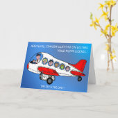 Glückwunsch zur Qualifikation als Pilot Karte (Gelbe Blume)