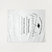 Glückwunsch Zwei Absolventen Silver Confetti Party Wandteppich (Vorderseite (Horizontal))