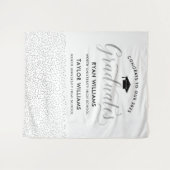 Glückwunsch Zwei Absolventen Silver Confetti Party Wandteppich (Vorderseite (Horizontal))