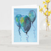 Glückwunschballons Karte (Gelbe Blume)