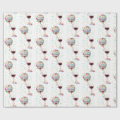 Glückwunschballons mit rotem Wein Geschenkpapier (Flach)