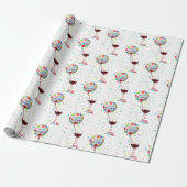 Glückwunschballons mit rotem Wein Geschenkpapier (Ungerollt)