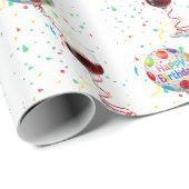 Glückwunschballons mit rotem Wein Geschenkpapier (Rolleneckpunkt)