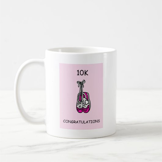 Glückwünsche 10K für weiblichen Läufer Kaffeetasse (Links)