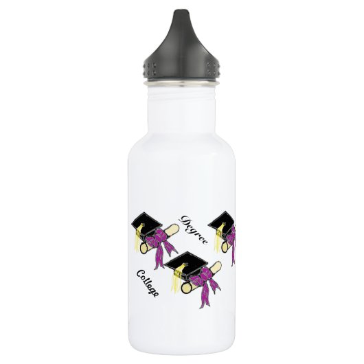Glückwünsche, Absolvent!!! Edelstahlflasche (Links)