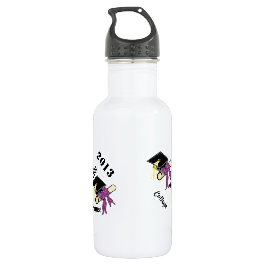 Glückwünsche, Absolvent!!! Edelstahlflasche (Rückseite)