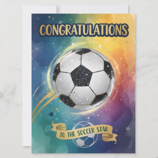 Glückwünsche an den Fußballstar Karte (Vorderseite)
