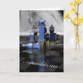 Glückwünsche auf dem Gewinnen in der Schach-Karte Karte (Gelbe Blume)