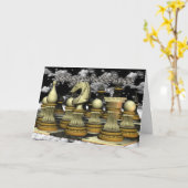 Glückwünsche auf dem Gewinnen in der Schach-Karte Karte (Gelbe Blume)