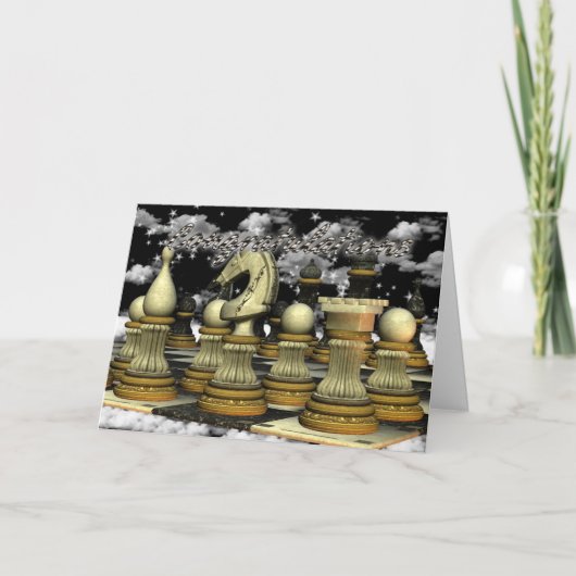 Glückwünsche auf dem Gewinnen in der Schach-Karte Karte (Vorderseite)