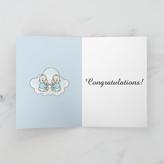 Glückwünsche auf der Geburt Ihrer Zwillinge Karte (Innenseite)