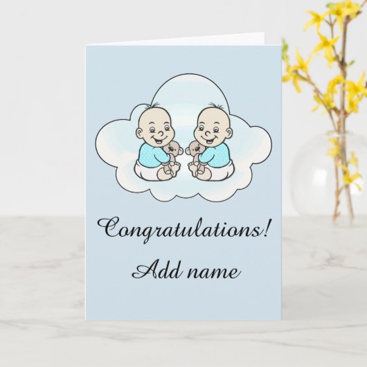 Glückwünsche auf der Geburt Ihrer Zwillinge Karte (Gelbe Blume)