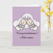 Glückwünsche auf der Geburt Ihrer Zwillingskarte Karte (Gelbe Blume)