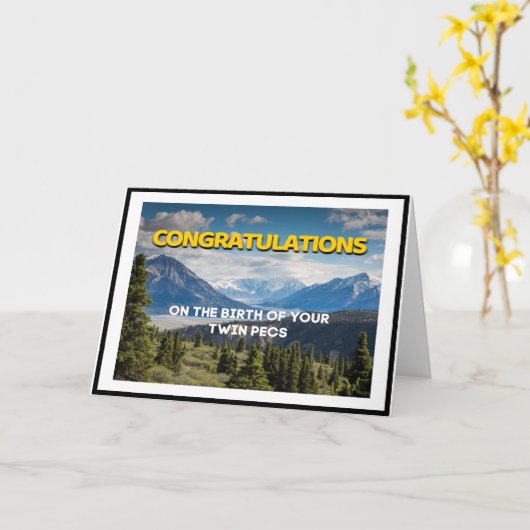 Glückwünsche auf der Geburt von Ihrem Doppelpecs Karte (Gelbe Blume)