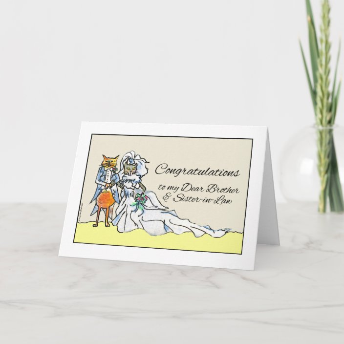 Glückwünsche auf Hochzeit, Bruder, Schwägerin Karte Zazzle.de