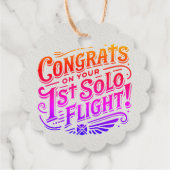 Glückwünsche auf Ihrem 1. Solo Flug! Geschenkanhänger (Rückseite)