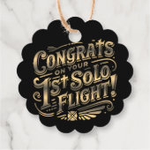 Glückwünsche auf Ihrem 1. Solo Flug! Geschenkanhänger (Rückseite)