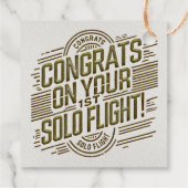 Glückwünsche auf Ihrem 1. Solo Flug! Geschenkanhänger (Rückseite)