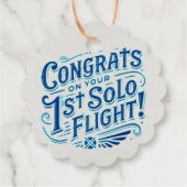 Glückwünsche auf Ihrem 1. Solo Flug! Geschenkanhänger (Rückseite)