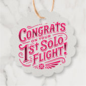 Glückwünsche auf Ihrem 1. Solo Flug! Geschenkanhänger (Rückseite)