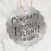 Glückwünsche auf Ihrem 1. Solo Flug! Geschenkanhänger (Rückseite)