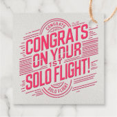 Glückwünsche auf Ihrem 1. Solo Flug! Geschenkanhänger (Rückseite)