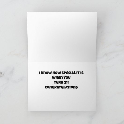 GLÜCKWÜNSCHE AUF IHREM **21. GEBURTSTAG** KARTE (Innenseite)